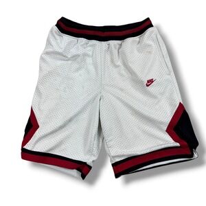 Vintage Nike Basketball Shorts Men's Large White‎ Heavy Mesh Athletic Gym Y2K